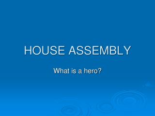 HOUSE ASSEMBLY