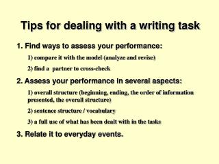 Tips for dealing with a writing task