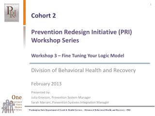 Division of Behavioral Health and Recovery February 2013 Presented by: