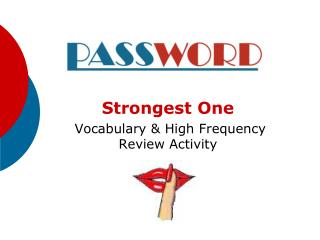 Strongest One Vocabulary &amp; High Frequency Review Activity