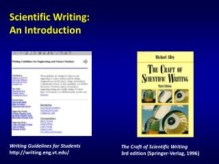 Scientific Writing: An Introduction