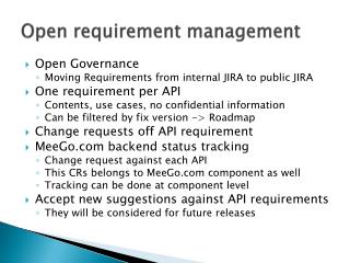 Open requirement management
