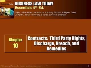 Contracts: Third Party Rights, Discharge, Breach, and Remedies