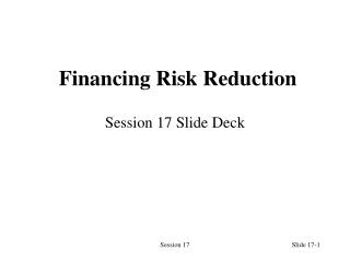 Financing Risk Reduction