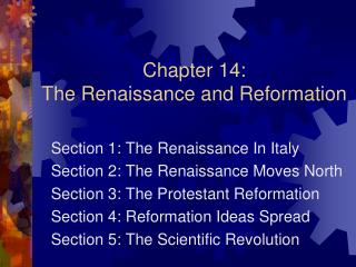 Chapter 14: The Renaissance and Reformation