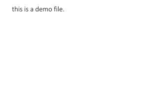 this is a demo file.
