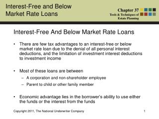 Interest-Free And Below Market Rate Loans