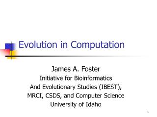 Evolution in Computation