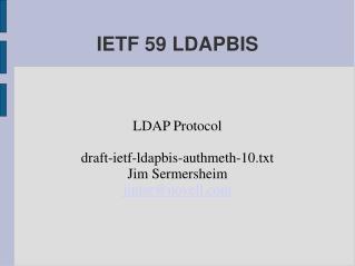 IETF 59 LDAPBIS