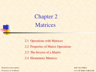 Chapter 2 Matrices