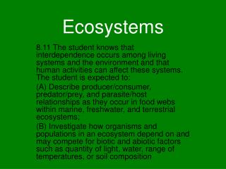 Ecosystems