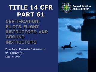 TITLE 14 CFR PART 61