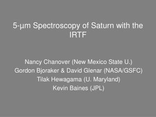 5-µm Spectroscopy of Saturn with the IRTF