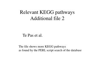 Relevant KEGG pathways Additional file 2