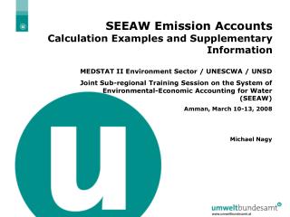 SEEAW Emission Accounts Calculation Examples and Supplementary Information