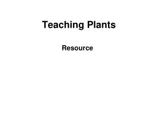 Teaching Plants