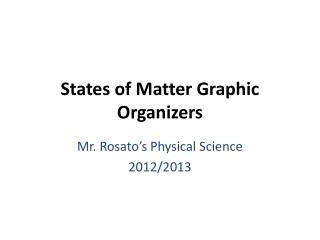 States of Matter Graphic Organizers