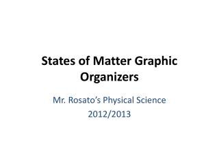 States of Matter Graphic Organizers