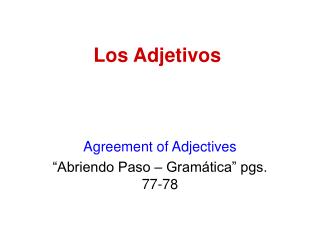 Los Adjetivos