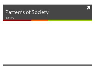 Patterns of Society