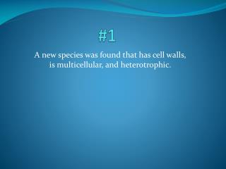 A new species was found that has cell walls, is multicellular , and heterotrophic.