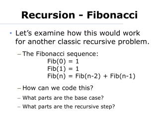 Recursion - Fibonacci