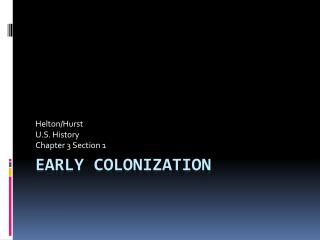 Early Colonization