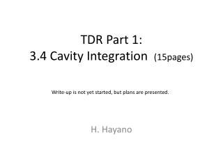 TDR Part 1: 3.4 Cavity Integration (15pages)