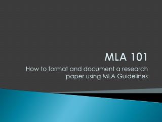 MLA 101