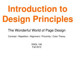 Introduction to Design Principles