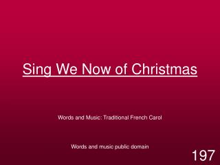 Sing We Now of Christmas