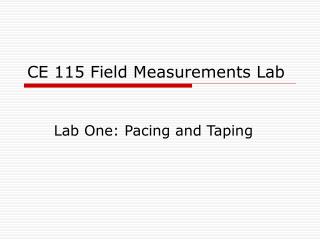 CE 115 Field Measurements Lab