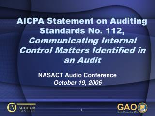 NASACT Audio Conference October 19, 2006