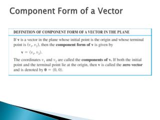 Component Form of a Vector