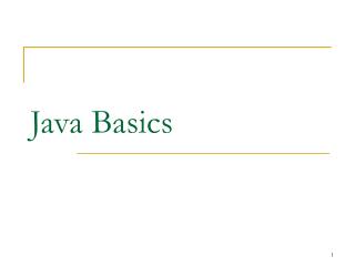 Java Basics