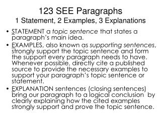 123 SEE Paragraphs 1 Statement, 2 Examples, 3 Explanations