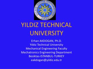 YILDIZ TECHNICAL UNIVERSITY