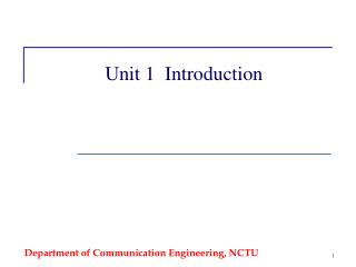 Unit 1 Introduction