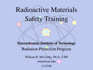 Radioactive Materials Safety Training