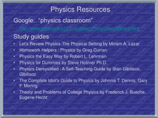 Physics Resources