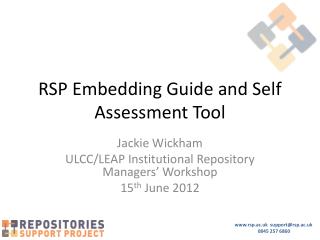 RSP Embedding Guide and Self Assessment Tool