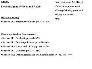 4/12/06 Electromagnetic Waves and Radio