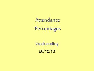 Attendance Percentages