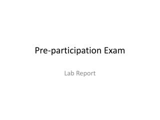 Pre-participation Exam