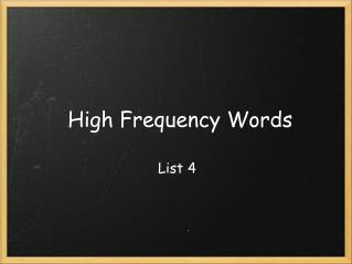  High Frequency Words