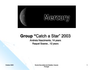 Group “ Catch a Star” 2003 Andreia Nascimento, 14 years Raquel Soares , 12 years