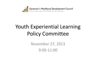 Youth Experiential Learning Policy Committee