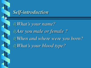Self-introduction