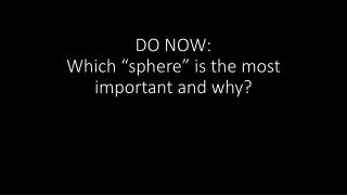 DO NOW: Which “sphere” is the most important and why?