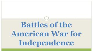 Battles of the American War for Independence